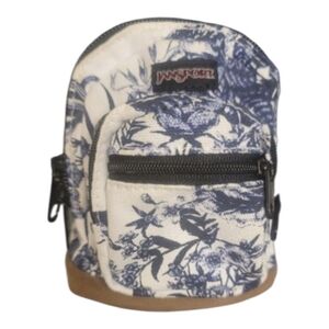 Jansport White and Blue Floral Mini Backpack Coin Backpack